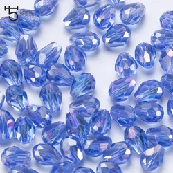 8*12mm Austria Faceted Teardrop Crystal Beads Diy Accessories for Jewelry Making Loose Briolette Glass Beads Z806