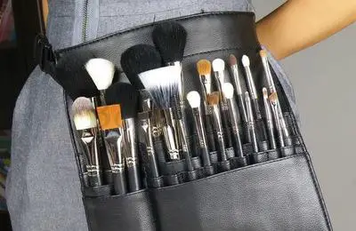 20Pcs/Lot New Professional Cosmetic Makeup Brush PVC Apron Bag Artist Belt Strap Portable Make up Bag (Brushes not included)