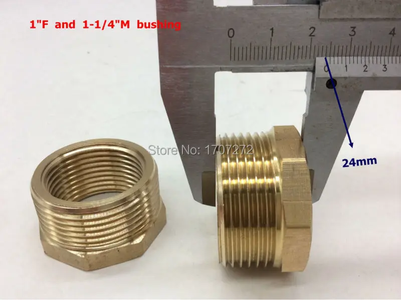 

1'' female x 1-1/4"male Brass Pipe Reducing Hex Bushing Fitting Coupler, copper bushing, brass fitting,