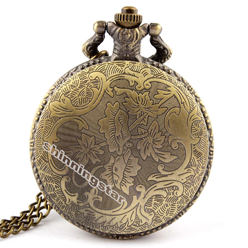 Retro Bronze Car Truck Pocket Watch Antique steel pocket fob watches long chain Necklace Gift relogio de bolso