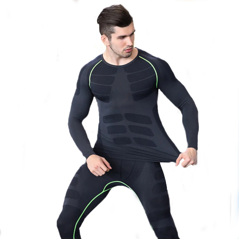 Brand Winter Thermal Underwear Sets Men Quick Dry Anti-microbial Stretch Thermo Underwear Male Warm Long Johns Underwear Suits