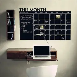 Diy 56x38cm Monthly chalkboard wall sticker,Blackboard Removable Vinyl Wall Sticker Chalkboard Calendar Decal Planner Mural