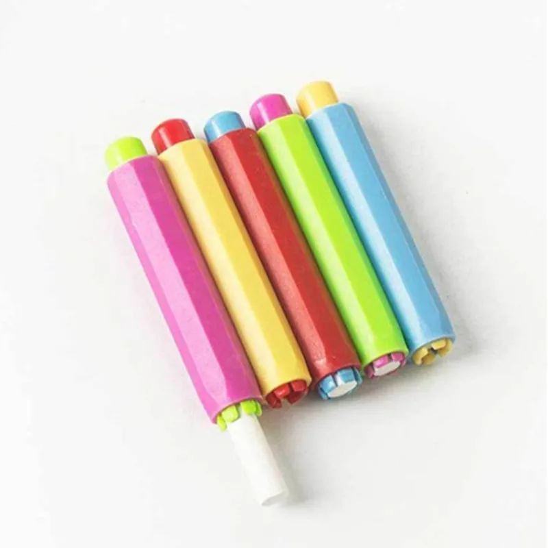 10 pcs/lot New Colorful Plastic Dustless Chalk Holder Pen Chalks clip For Teacher Porta Tiza On Blackboard Sticker Chalkboard