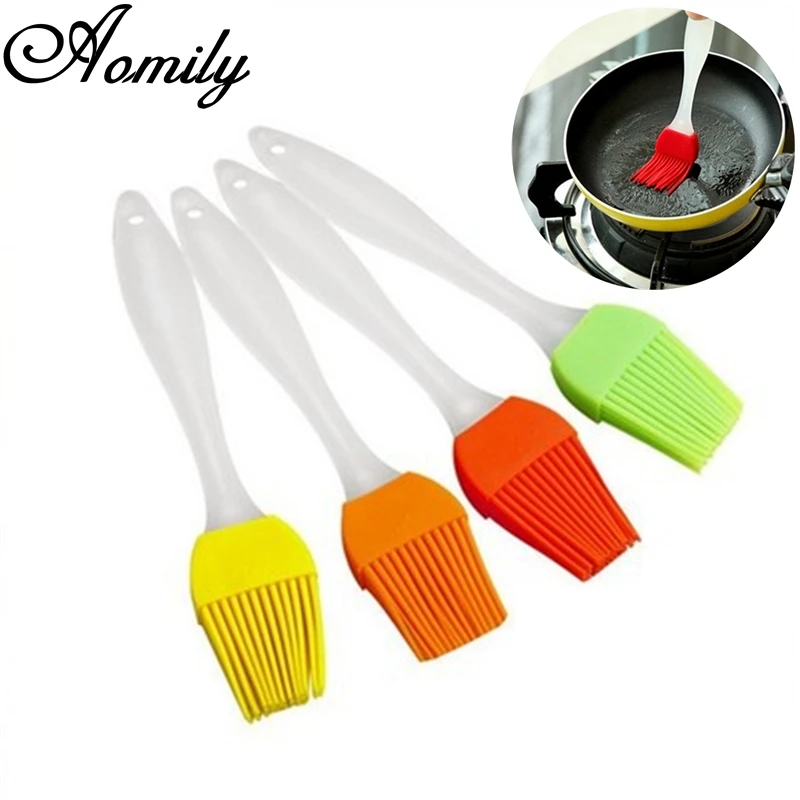 Aomily 18cm Long Silicone Oil Brush Pastry for Barbecue Baking Basting Cooking BBQ Easy To Clean Kitchen Bakeware Butter Brush