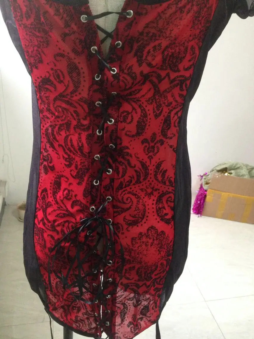 Sexy Lace Corset and Bustier With Suspenders Set Lace up Back  Breathable Fabric High Elasticity Plus size Comfortable S-6XL