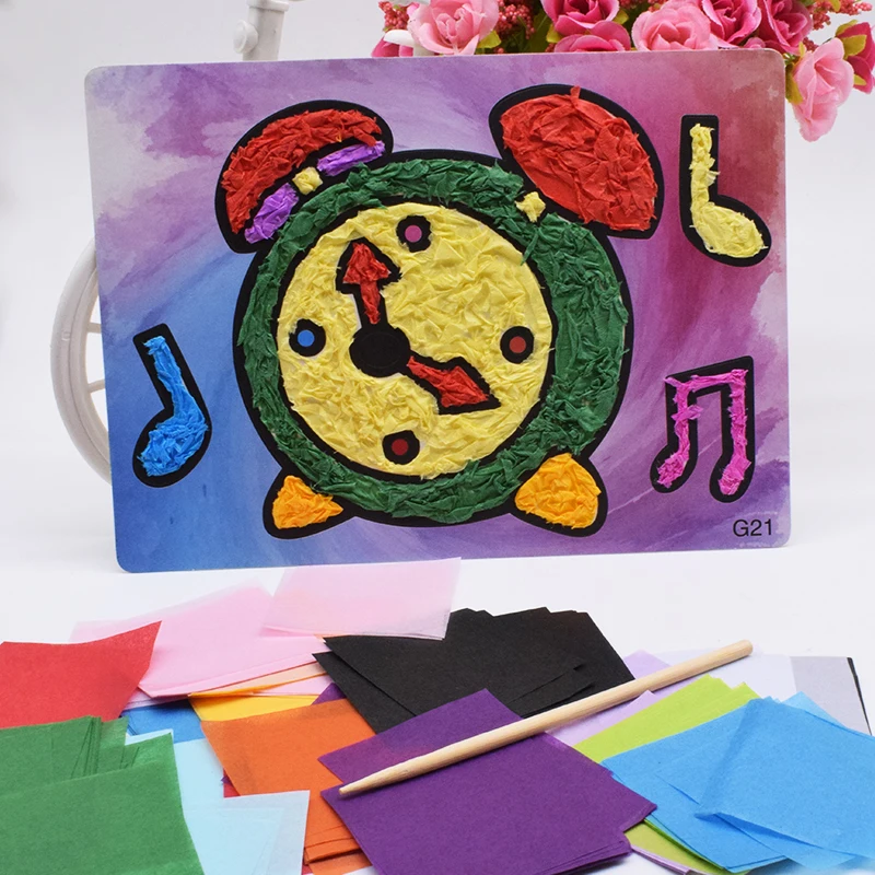 

2018 Crafts Toys For Children Kindergarten Handicraft Material Funny Felt Paper Kids Diy Clock Girl Boy New Gift Arts And Craft