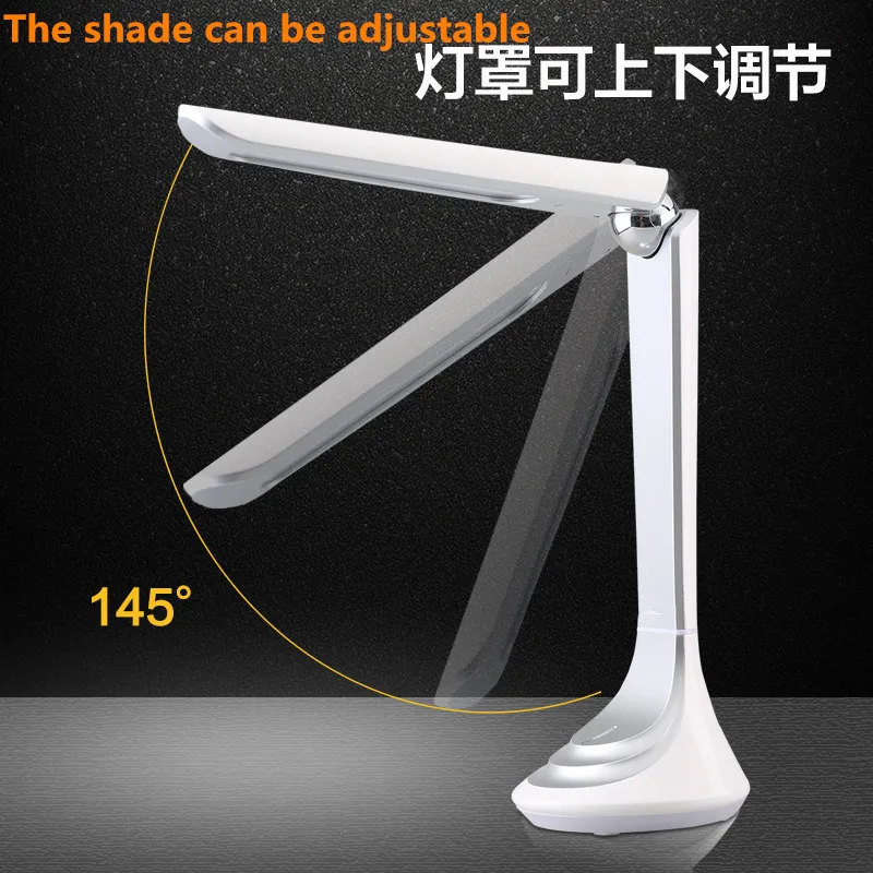 LED Table Desk Folding Lamp 4.5W 3 Levels Brightness dimmer Adjustable Eye Protection USB 1800MA Rechargeable Led Reading Lamp