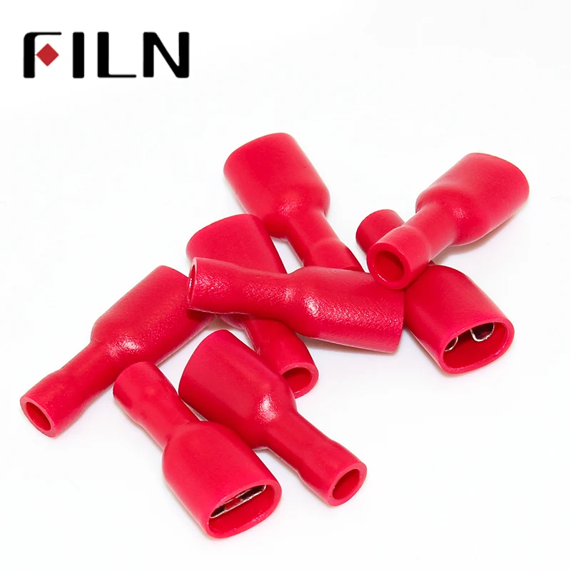 FDFD1.25-250 Female Insulated Electrical Crimp Terminal for 0.5-1.5mm2 wire Connectors Cable Wire Connector Terminal