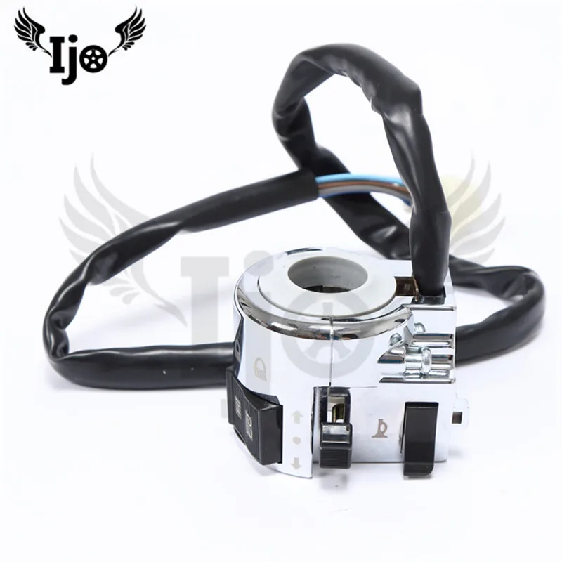 25MM metal silver chrome motorcycle switch for honda steed CBR suzuki yamaha motorbike control electric tricycle moto controller