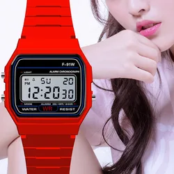 Relojes digitales rosas para niños y niñas, correa de silicona, reloj electrónico, cronógrafo, alarma, lindo reloj LED para estudiantes