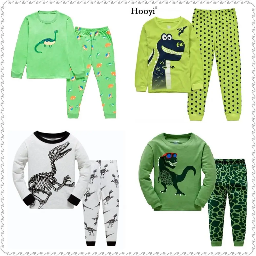 

Dinosaur Baby Boys Pajamas Suit Cartoon Dino Children Sleepwear Clothes Sets Long Sleeve Tee Shirts Trousers Kids Pijamas Soft