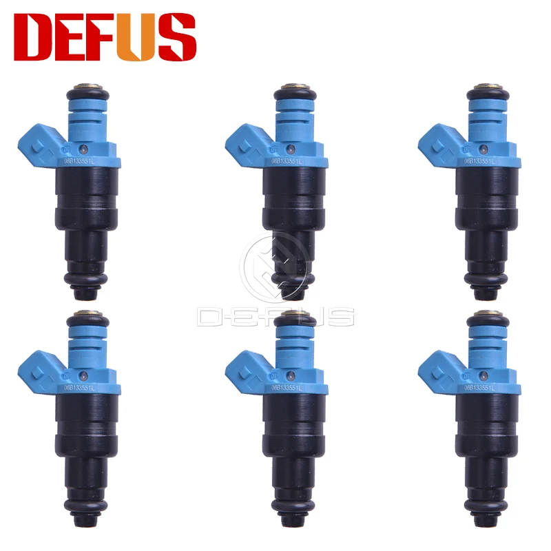 DEFUS 6X Fuel Injector 06B133551L Nozzle For VW Passat 3B AUDI A4 B5 1.6 74KW AHL 06B133551 06B133551C Petrol High Performance