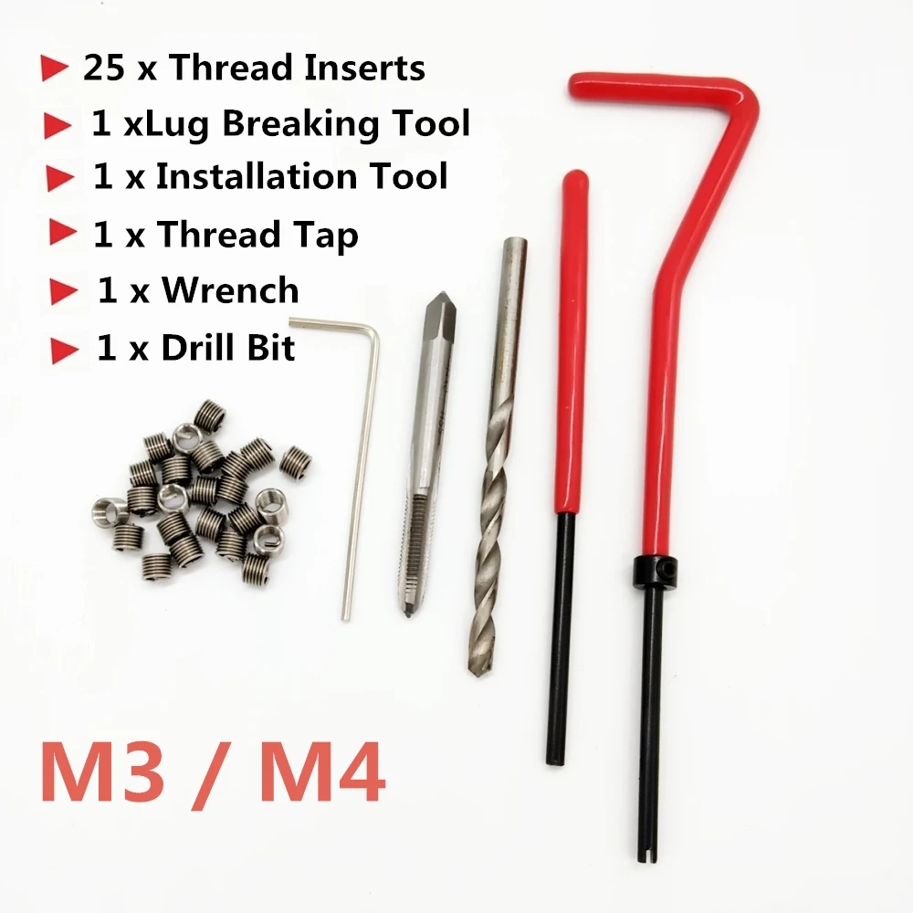 

Brand New 25pcs Thread Repair Kit M3*0.5MM/M4*0.7MM Free shiping
