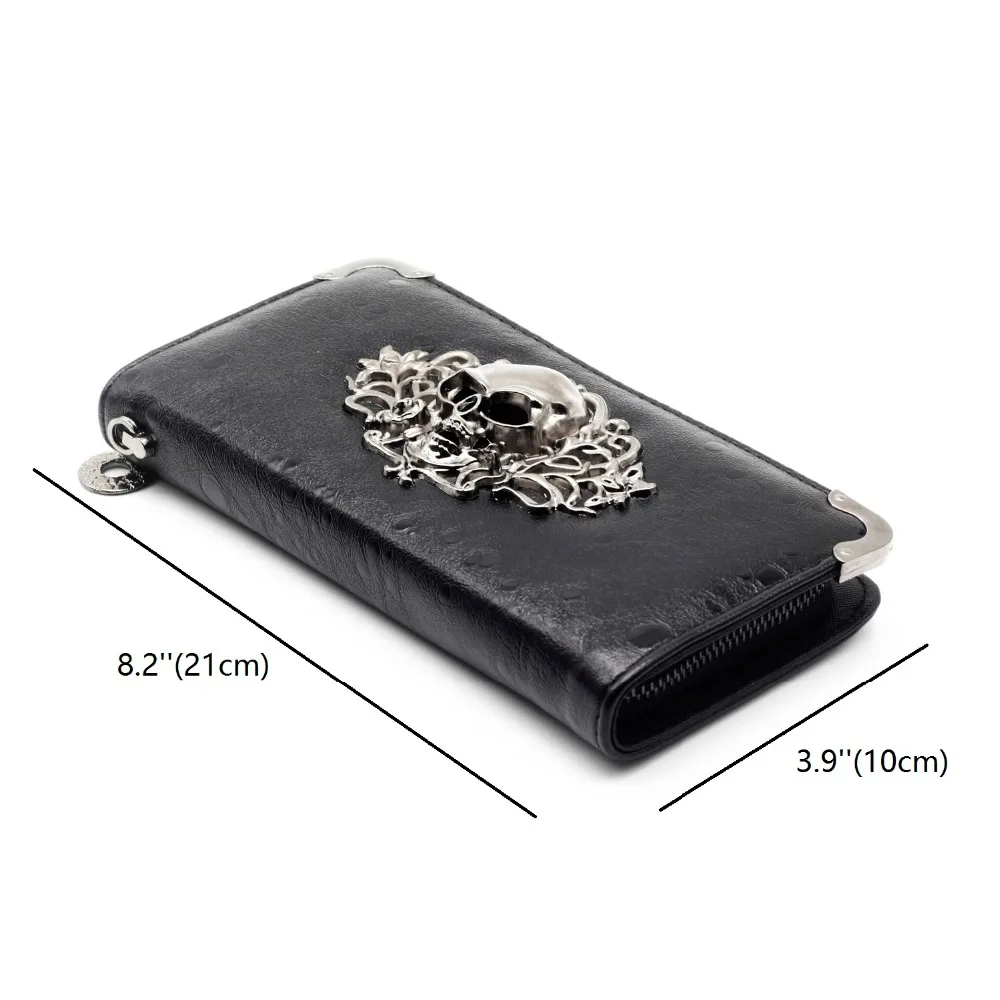 ZENTEII Women Faux Synthetic Leather Skull Wallet Clutch