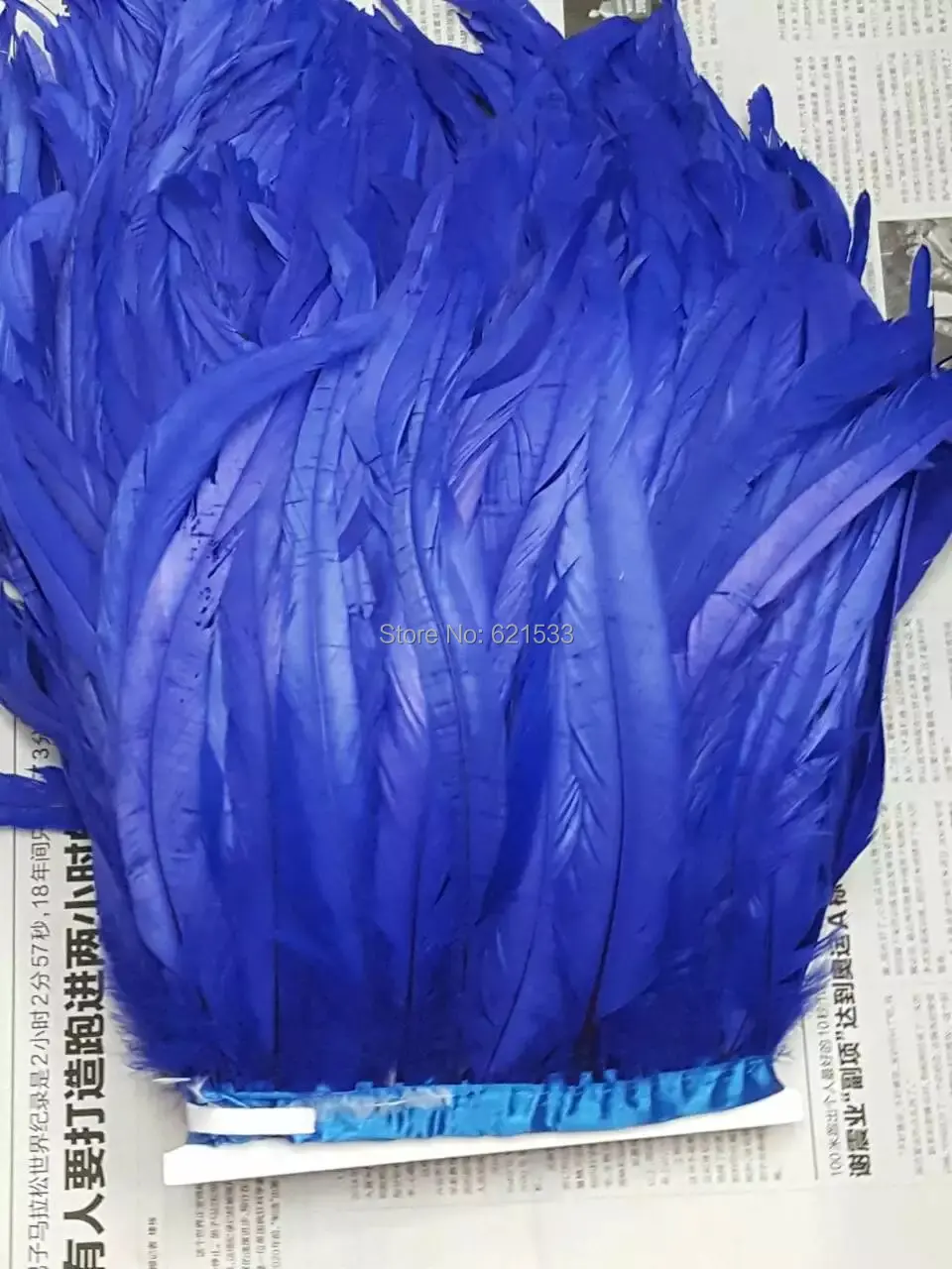 Rooster/Coque Tail feather fringe of Royal Blue color 10 meters trim approx 30-35cm  in width