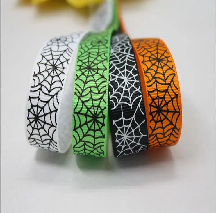 YOFAY 9/25/16mm Grosgrain Ribbon With Spider Web Printing For Halloween Gift Wrapping Hand Made  Accesory DIY Craft Supply