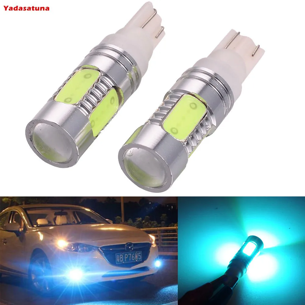 Bombilla LED de gel azul T10, 8W, 450-500LM, para la luz de posición de coche/Lectura/lateral (12V), 2 uds.