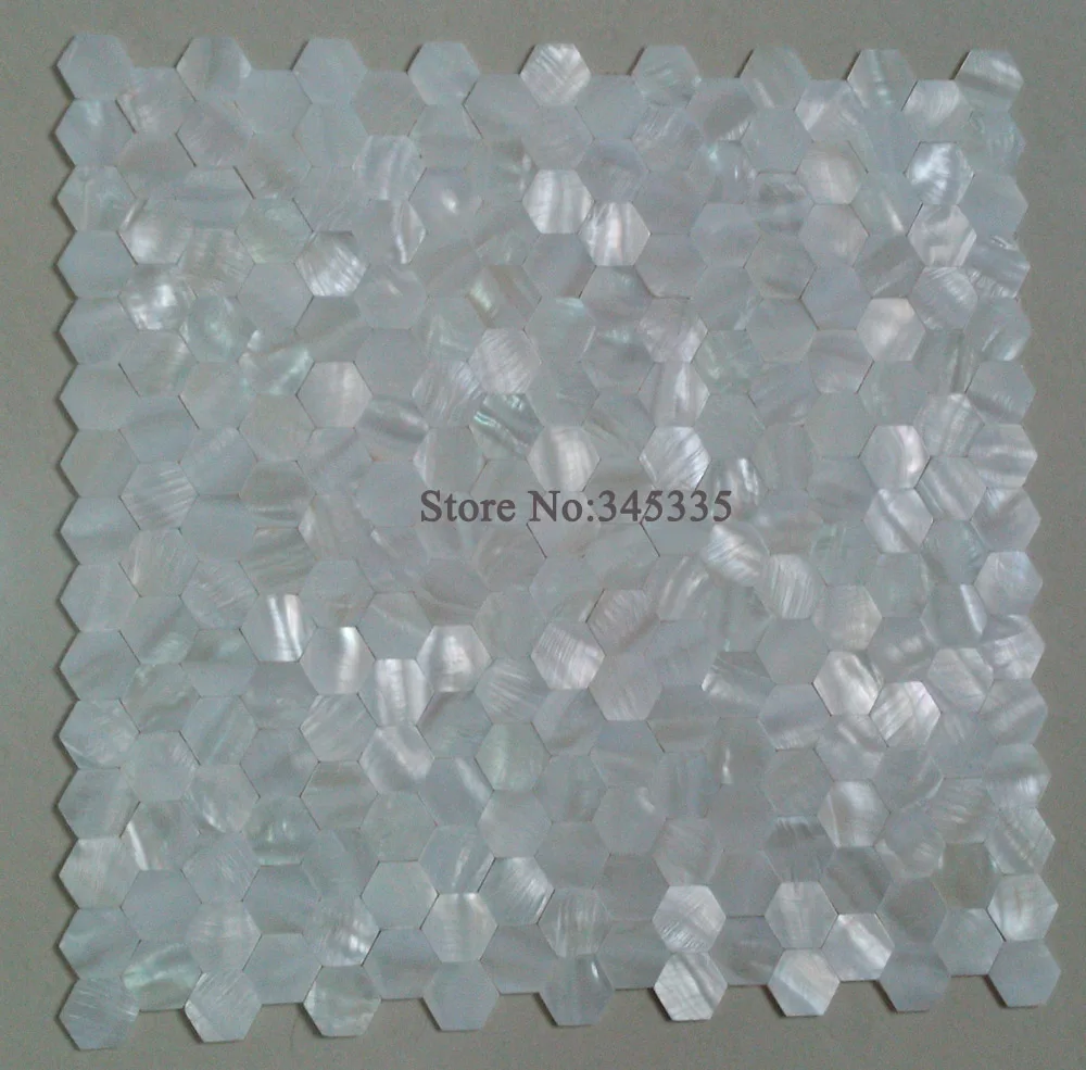 

New groutless white hexagon shell mosaic tile mother of pearl kitchen bathroom wallpape floor wall mosaics tiles