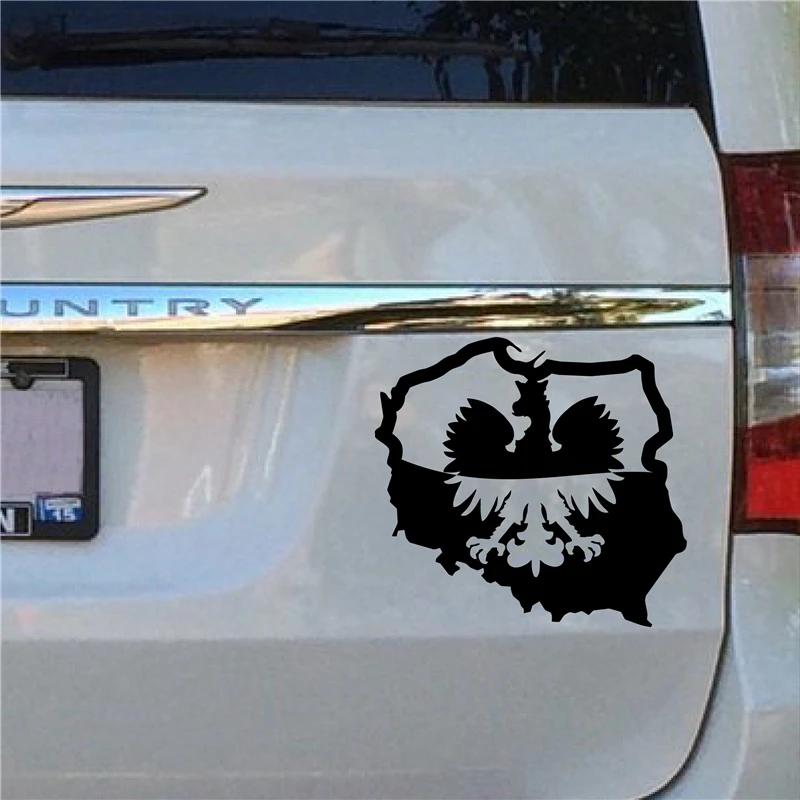 Polskie Eagle Map Flag Poland Polska Car Body Window Bumper Laptop Vinyl Decal Sticker