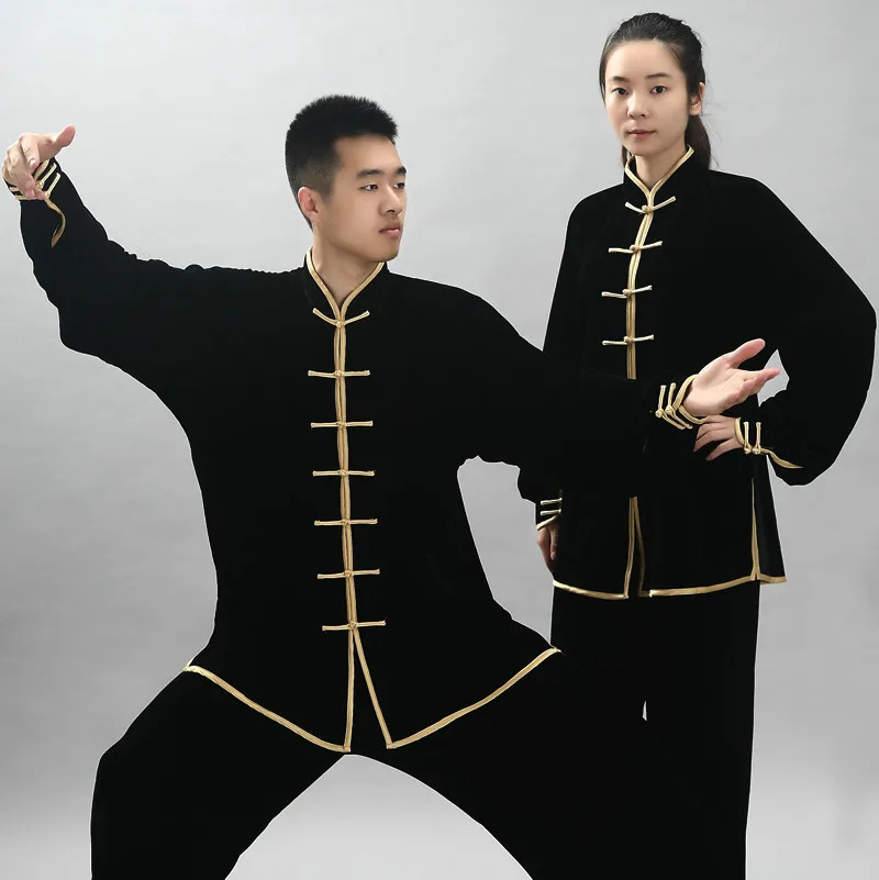 Winter Autumn Women Morning Exercise Tai Chi Uniform Men Velvet Wuchu Martial Art Sets Clothing Male Kung Fu Uniform 90