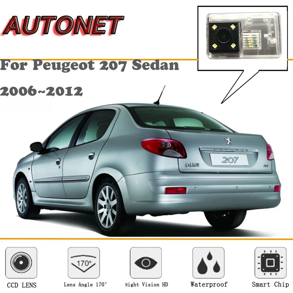 

AUTONET Backup Rear View camera For Peugeot 207 Sedan 2006~2012/HD Night Vision/Parking Camera/license plate camera