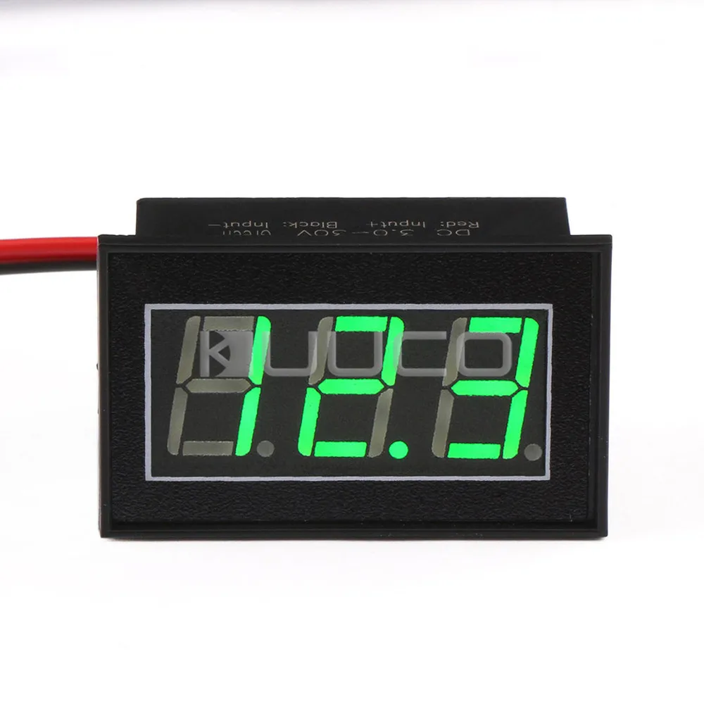 

5 PCS/LOT Digital Meter DC 4.5~30V Volt Meter Green Led Voltmeter DC 12V 24V Voltage Monitor for Car / Motorcycle / E-bike etc