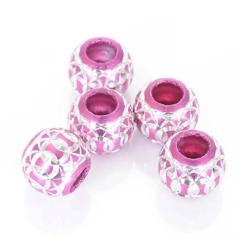 

Beads,Loose Beads,12mm Round Aluminium Beads,Fuchsia Beads With Carving For Necklace/ Bracelet/ Earring,Sold of 200pcs