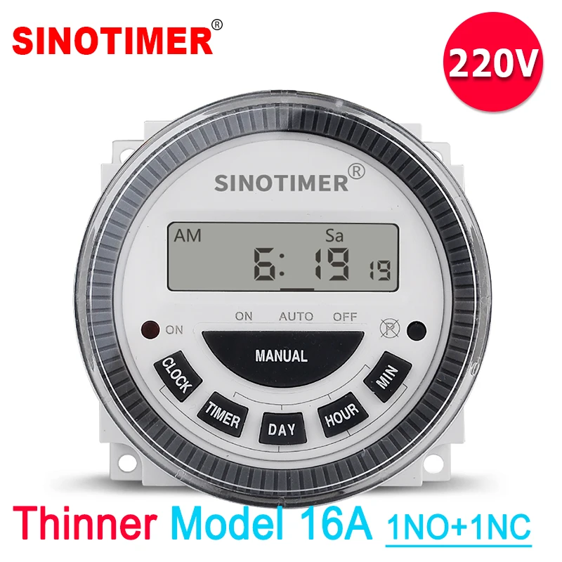 1NO + 1NC Volt free Output 16A Time Relay Control 220V 230V 240V 7 Days Programmable Digital Timer Switch