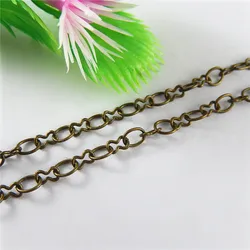 1meter Vintage Alloy Necklace Chain Statement Chain Bracelet Necklace 4.5*4mm Jewelry Making Bronze Chain Accessories   01344