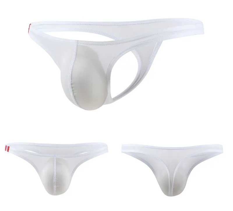 Sexy Men Thong Briefs Underwear Thong Ice Silk Thin Panties Men Lingerie Brief Male Underpants Breathable T-Back Thongs Briefs