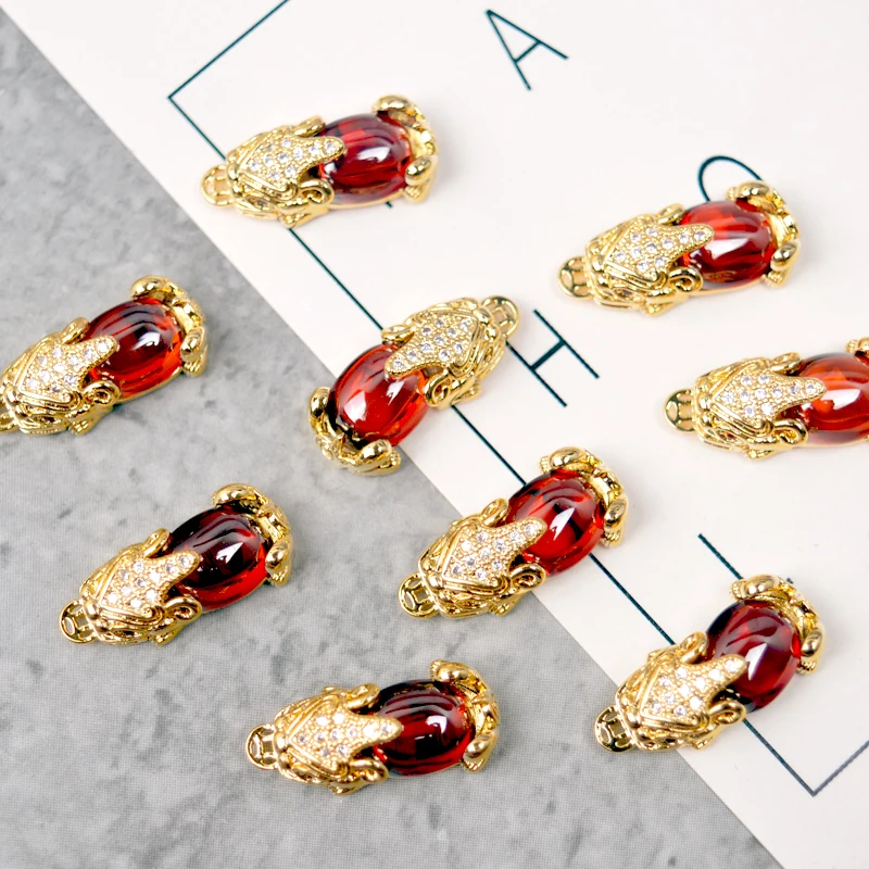 5pcs/lot Brave troops 3D Red metal Zircon Nail art Decoration luxury crystal New Year series nail Accessories Manicure Charms
