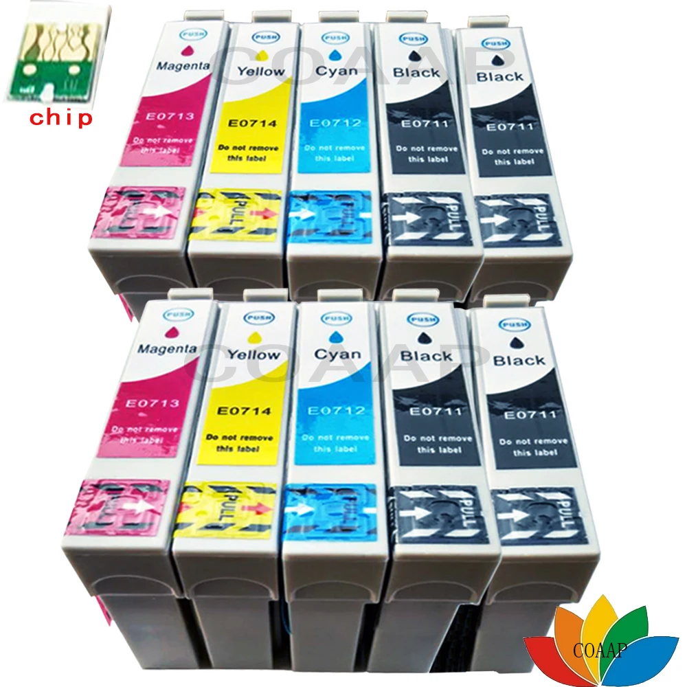 10 ink T0711-T0714 compatible ink cartridge For EPSON Stylus SX215/SX218/SX400/SX405/SX405WiFi/SX410/SX415/SX510 printer