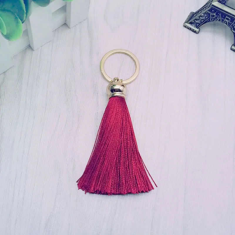 Modischer Quasten-Schlüsselanhänger für Damen, niedlicher Quasten-Schlüsselanhänger als Taschenaccessoire - Seidenquasten Autoschlüsselanhänger Fransen-Schmuck Großhandel – Detail 17
