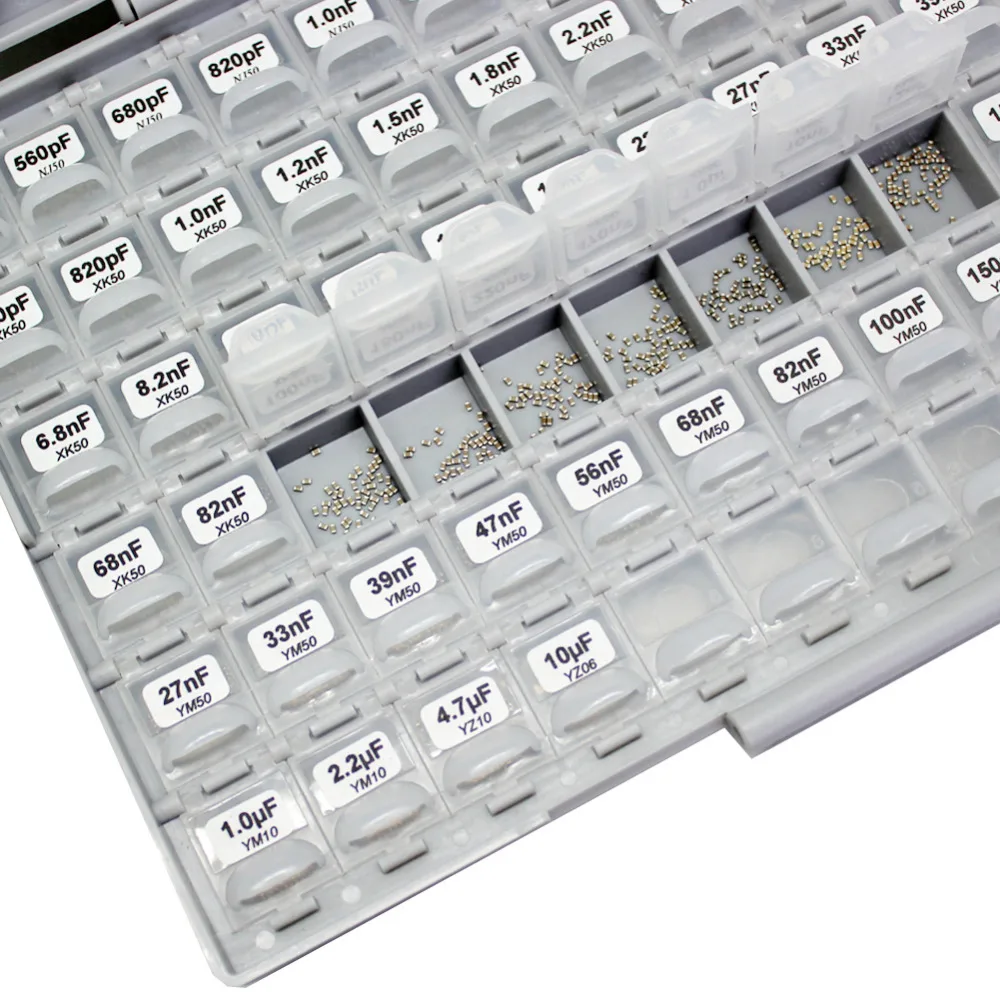 AideTek SMD 0603 Engineering Sample Capacitor box Kit 100 Values x 50pcs in BOX-ALL NPO 10UF assorted plastic part toolbox C0650