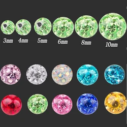 1Pcs 16g&14g Externally Multi Crystal Ferido Epoxy Piercing Replacement Ball  For Horseshoe Belly Barbell Earring Stud