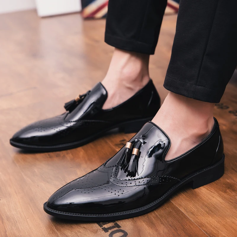 Size Lớn 47 Mũi Nhọn Trọng Người Da Oxfords Mùa Xuân Nam Ý Đầm Công Sở Dự Tiệc Cưới Giày nam L5