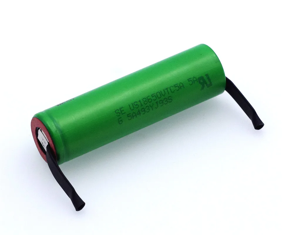 Varicore vtc5a 2600mah 18650 bateria de lítio 30a descarga para us18650vtc5 baterias + folhas de níquel diy