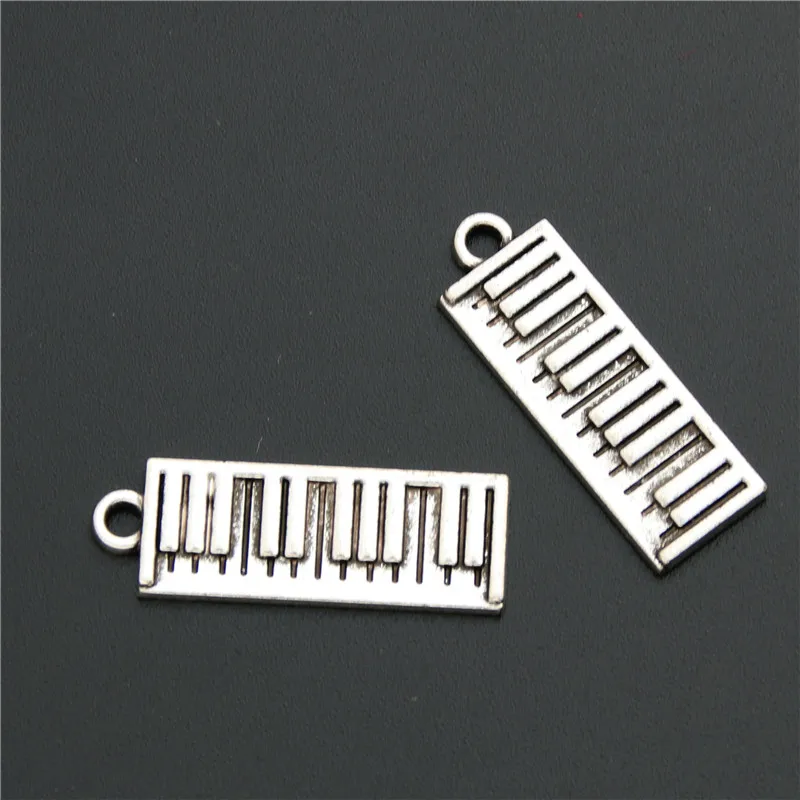 15pcs   Tibetan Silver Color Piano Charms Pendants Keyboard Music Charm Jewelry Making A2548