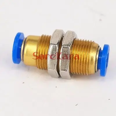 

Fit Tube O/D 6mm Pneumatic Bulkhead Push In Connector Union Quick Release Air Fitting Plumbing