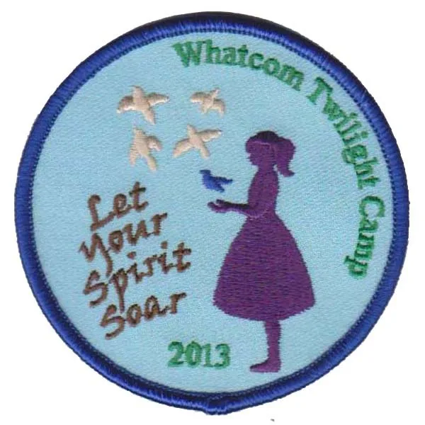 Whatcom Twilight Camp Embroidery Patch/Custom Embroidery Patches for Clothing Made by Twill with PVC Backing Free Shipping