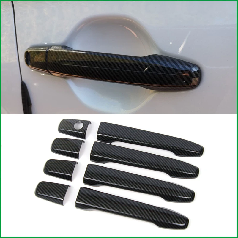 

FOR Mitsubishi Outlander 2013 2014 2015 2016 2017 ABS Carbon Look Door Handle CUP COVER STICKER TRIM Car Styling Auto Parts