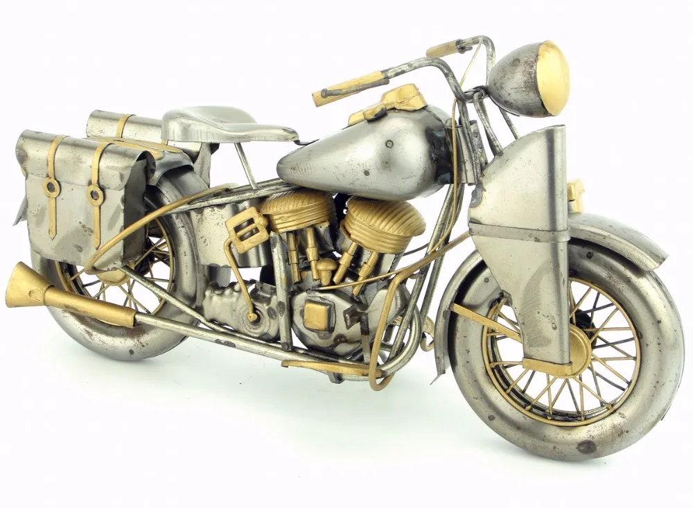 

Antique classical motorcycle model retro vintage wrought metal crafts for home/pub/cafe decoration or birthday gift