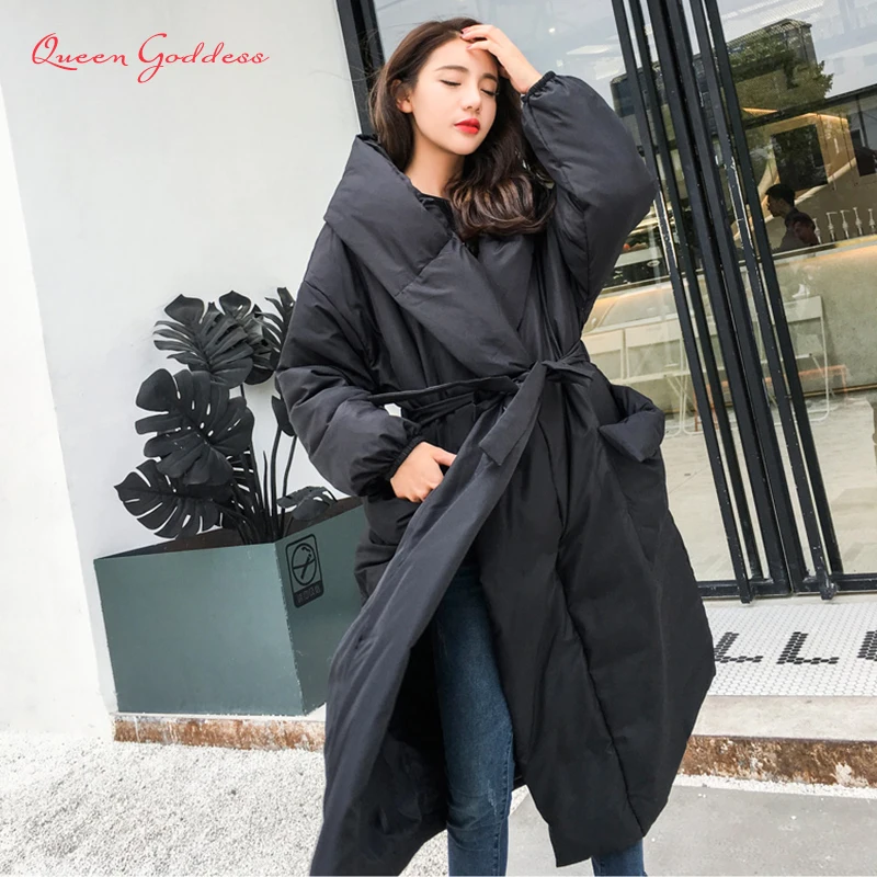 Winter Special Amazing Style Loose Long Down Women Jacket Solid Color And Plus Size Parkas Warm Outwear New Listing Young Lady