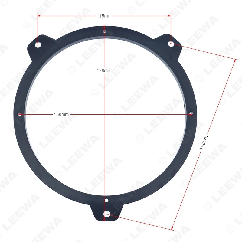 LEEWA 2pc Black 6.5 inch Car Stereo Speaker Spacer Pad Adapter for BMW 3-Series E46 1999-2005 Speaker Mat Rings