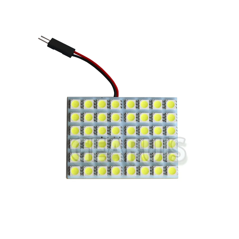 10set/lot Festoon T10 Dome Panel Light 48 SMD 5050 LED Car Reading Interior light  2 Adapter DC 12V white