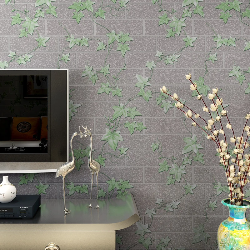 

beibehang fresh bricks maple leaf bedroom living room study background wallpaper tea restaurant kitchen poodle papel de parede