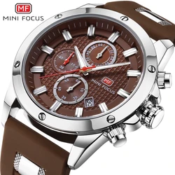 MINI FOCUS Men's Army Sports Quartz Watches Silicone Strap Chronograph Wrist Watch for Man Relogios Masculino Clock 0089G.03
