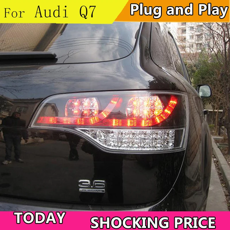 Car Styling Tail Lamp for for Audi Q7 TailLights 2006-2009 for Audi Q7 Rear Light Tail Lamp DRL+Brake+Park+Signal Stop light