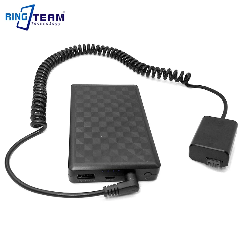 28wh power bank plus NP-FW50 manequim bateria AC-PW20 pw20 dc acoplador para sony a7000 a6500 a6300 a6000 a5000 a7 a7r a7s rx10 câmera