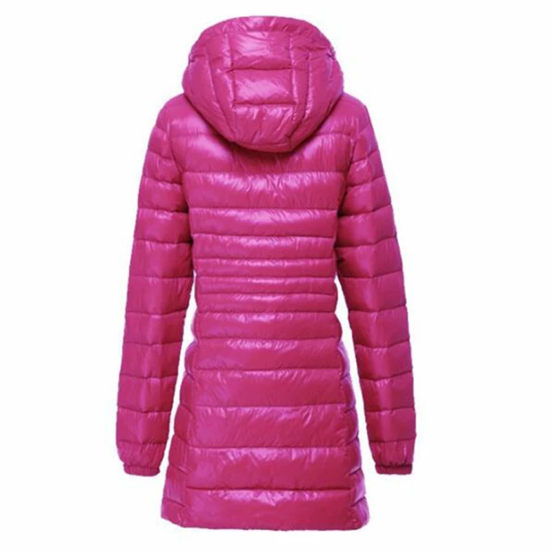 SEDUTMO Spring Ultra Light Womens Down Jackets Duck Down Coat Long Puffer Jacket Thin Hooded Coat ED123